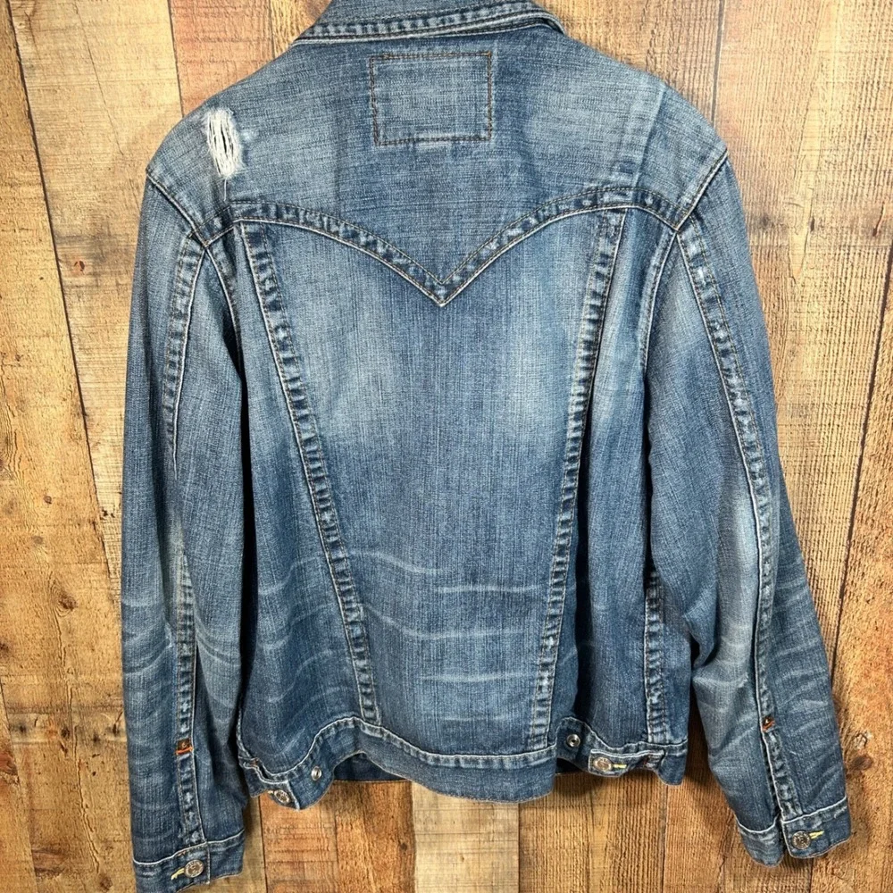 True Religion Johnny Denim Trucker Jacket Men's Size XXL Blue Wash Western